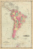 Historic Map : Johnson Map of South America, Version 2, 1862, Vintage Wall Art
