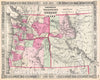 Historic Map : Johnson Map of Washington, Oregon, and Idaho , 1864, Vintage Wall Art
