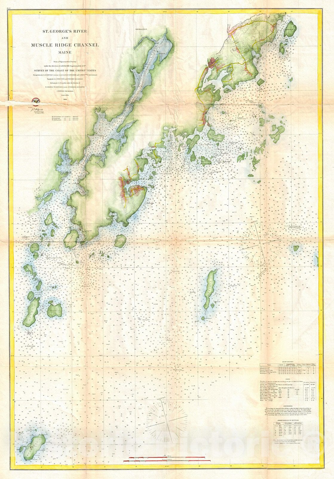 Historic Map : U.S. Coast Survey Map or Chart of St. Georges River and ...