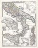 Historic Map : Spruner Map of Southern Italy and Sicily, 1865, Vintage Wall Art