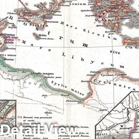 Historic Map : Spruner Map of The Mediterranean from Pompey to The Battle of Actium, 1865, Vintage Wall Art