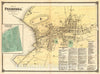 Historic Map : Beers Map of Peekskill, Westchester, New York, 1867, Vintage Wall Art
