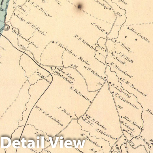 Historic Map : Beers Map of Yonkers (Bronx, Riverdale), New York, 1867, Vintage Wall Art