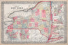 Historic Map : Mitchell Map of New York State, 1867, Vintage Wall Art