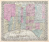 Historic Map : Mitchell Map of Philadelphia, Pennsylvania , 1867, Vintage Wall Art