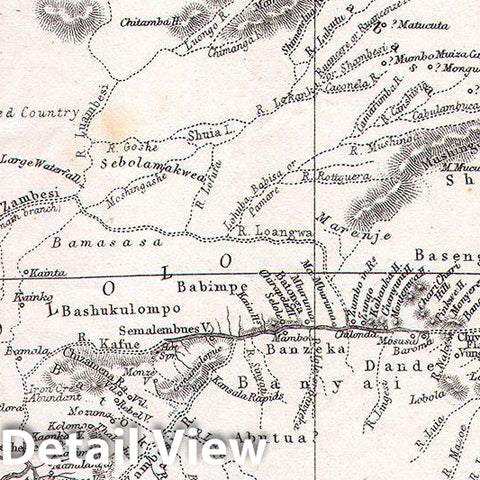 Historic Map : Dispatch, Weller Map of South Central Africa (Angola, Botswana, Tanzania, etc.), 1868, Vintage Wall Art