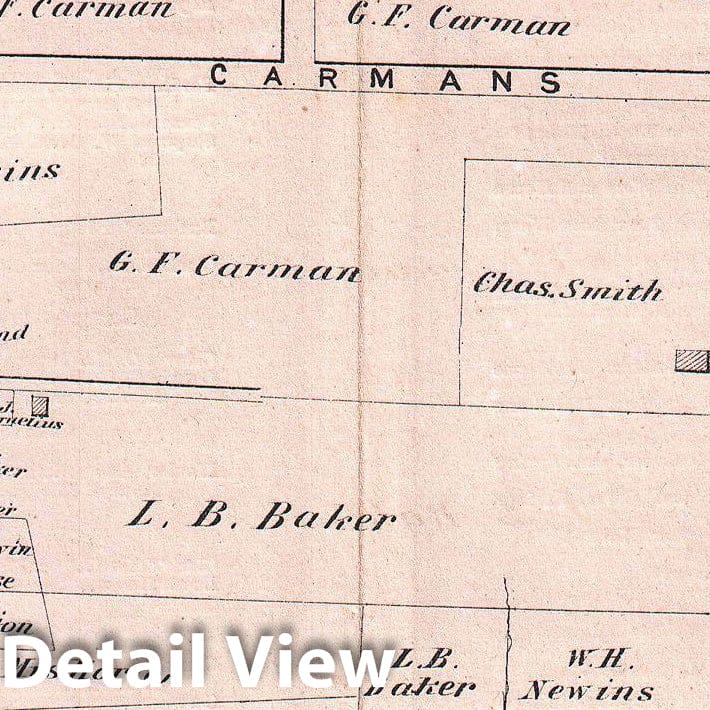 Historic Map : Beers Map of Patchogue, Long Island, New York, 1873, Vintage Wall Art
