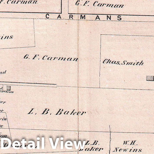 Historic Map : Beers Map of Patchogue, Long Island, New York, 1873, Vintage Wall Art