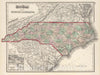 Historic Map : Gray Map of North Carolina, 1874, Vintage Wall Art