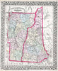 Historic Map : Mitchell Map of Vermont and New Hampshire, Version 2, 1874, Vintage Wall Art