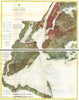Historic Map : U.S. Coast Survey Map of New York City, Bay and Harbor (2 Part), 1874, Vintage Wall Art
