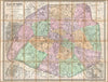 Historic Map : Andriveau, Goujon Pocket Map of Paris, France, 1878, Vintage Wall Art