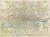 Historic Map : Bartholomew Fire Brigade Map of London, England, 1899, Vintage Wall Art