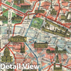Historic Map : Art Nouveau Monument Map of Paris, France , 1920, Vintage Wall Art