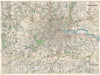 Historic Map : Bacon Pocket Map of London, England and Environs, 1920, Vintage Wall Art