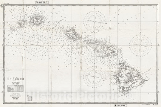 Historic Map : Japanese World War II Chart or Map of Hawaii, 1939, Vintage Wall Art