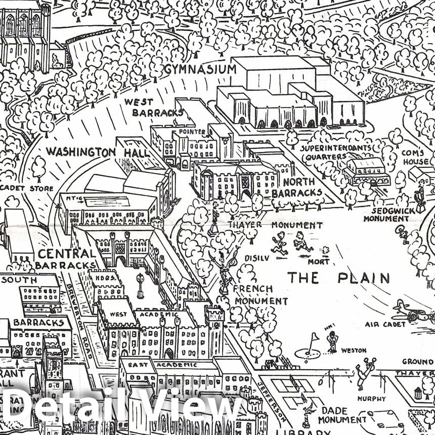 Historic Map : Cumberpatch View or Map of West Point Military Academy ...