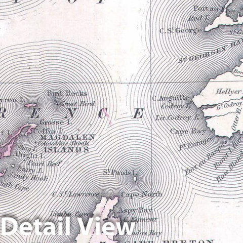 Historic Map : Johnson's New Brunswick, Nova Scotia, Newfoundland, and Prince Edward, 1865, , Vintage Wall Art