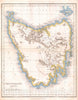 Historic Map : Dower Map of Van Dieman's LanArt Tasmania, 1837, Vintage Wall Art