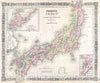 Historic Map : Johnson's Japan Nippon, Kiusiu, Sikok, Yesso and the Japanese Kuriles, 1861, Alvin Jewett Johnson, Vintage Wall Art