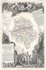 Historic Map : Levasseur Map of The Dept. D'Indre et Loire, France, 1847, Vintage Wall Art