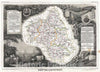 Historic Map : Levasseur Map of The Department L'Aveyron, France (Roquefort Cheese Region), 1852, Vintage Wall Art