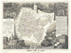 Historic Map : Levasseur Map of The Department L'Ain, France (Bugey Wine Region), 1852, Vintage Wall Art
