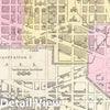 Historic Map : Mitchell Map of Washington D.C. & Georgetown , 1850, Vintage Wall Art