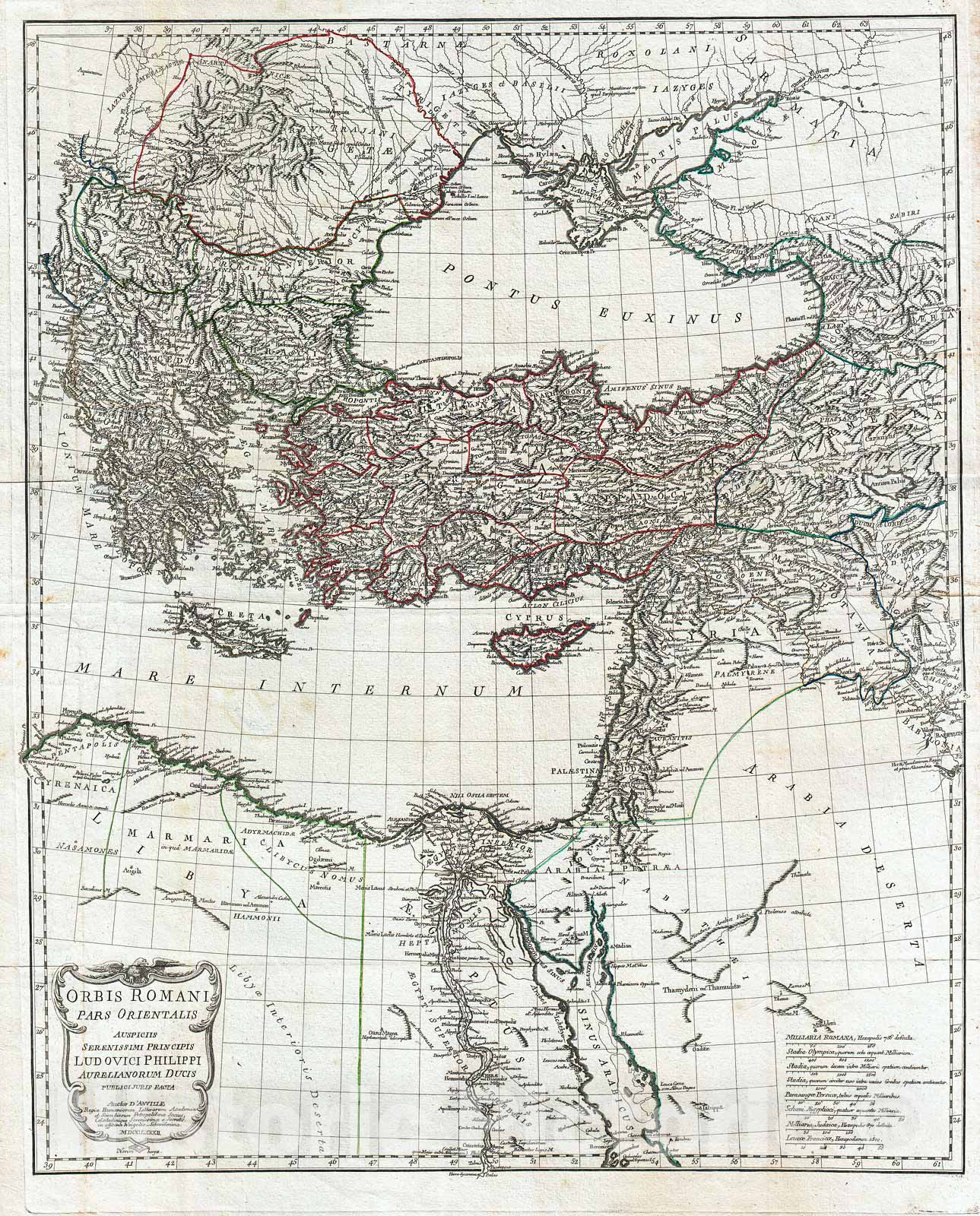 Historic Map : D'Anville Map of The Eastern Roman Empire, 1782, Vintage Wall Art