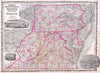 Historic Map : Johnson Map of Virginia, Maryland, Delaware & Pennsylvania, 1863, Vintage Wall Art