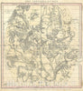 Historic Map : Burritt, Huntington Map of The Constellations or Stars in July, August & September , 1856, Vintage Wall Art