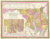 Historic Map : Burroughs, Mitchell Map of Maryland & Delaware w Baltimore Inset, 1846, Vintage Wall Art