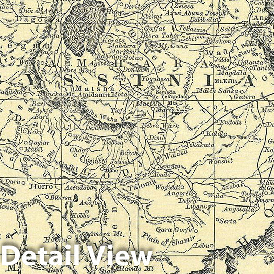 Historic Map : Rand McNally Antique Map of Abyssinia (Ethiopia), 1892, Vintage Wall Art