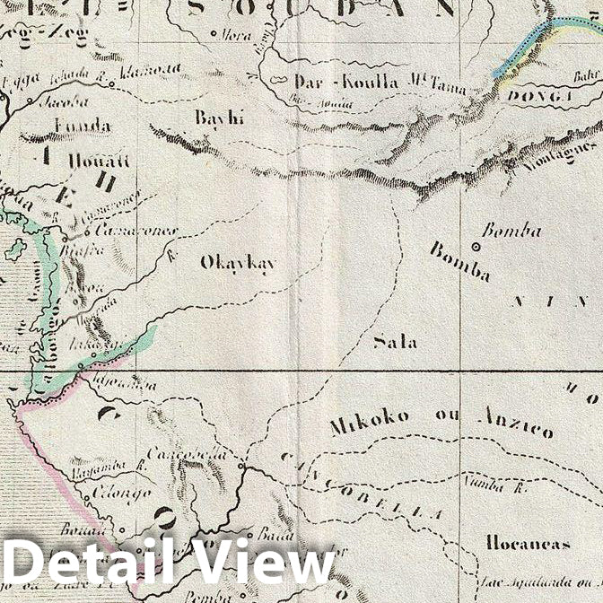 Historic Map : MalteBrun Map of Africa, 1843, Vintage Wall Art
