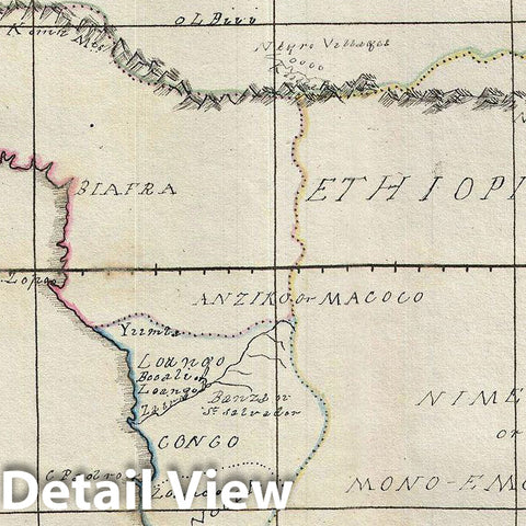 Historic Map : Manuscript Map of Africa, 1823, Vintage Wall Art