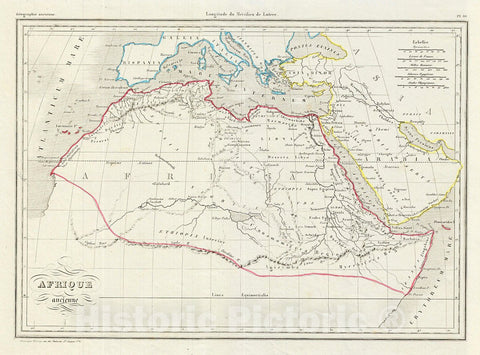 Historic Map : MalteBrun Map of Northern Africa in Antiquity, 1843, Vintage Wall Art