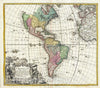 Historic Map : Homann Heirs Antique Map of North America and South America, 1746, Vintage Wall Art