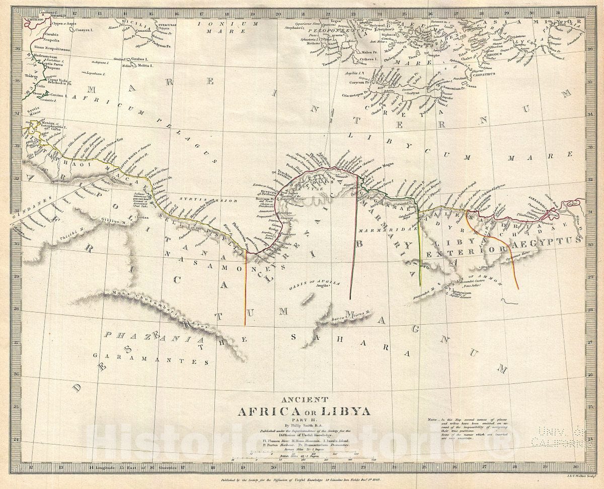 Historic Map : S.D.U.K. Map of Ancient Libya, Barbary Coast, Northern ...