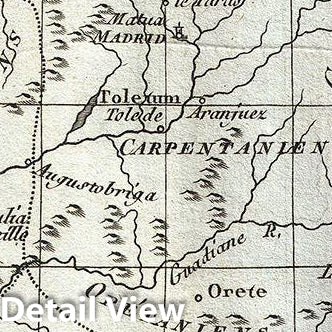 Historic Map : Delisle de Sales Map of Ancient Spain, 1770, Vintage Wall Art