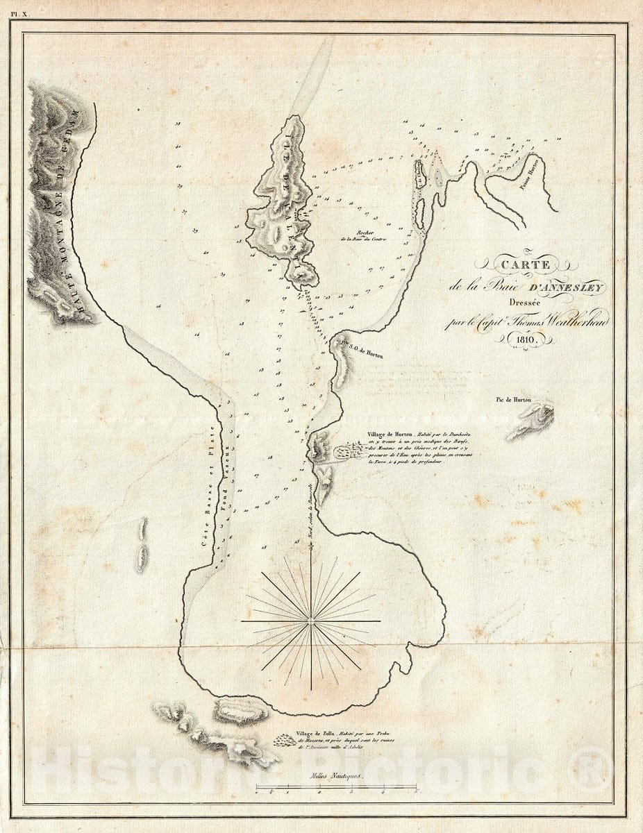 Historic Map : Henry Salt Map of Annesley Bay (Gulf of Zula, Bay of Arafali), Eritrea, 1810, Vintage Wall Art