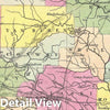 Historic Map : Mitchell Map of Arkansas, Version 3, 1854, Vintage Wall Art