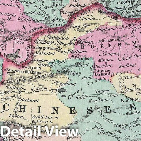 Historic Map : Colton Map of Asia, 1856, Vintage Wall Art