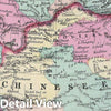 Historic Map : Colton Map of Asia, 1856, Vintage Wall Art