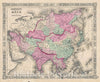 Historic Map : Johnson Map of Asia, 1863, Vintage Wall Art