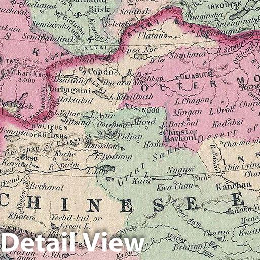 Historic Map : Johnson Map of Asia, 1863, Vintage Wall Art