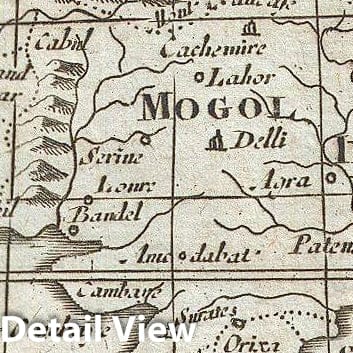 Historic Map : Martineau Map of Asia, 1700, Vintage Wall Art