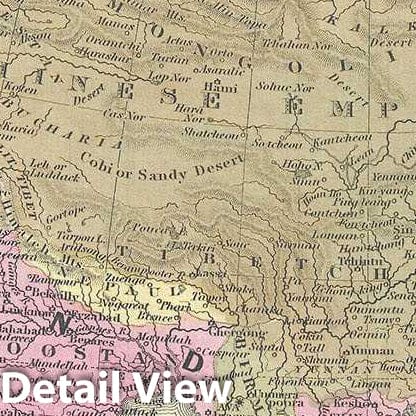 Historic Map : Mitchell Map of Asia, 1849, Vintage Wall Art