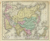 Historic Map : Warren Map of Asia, 1879, Vintage Wall Art