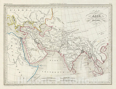 Historic Map : MalteBrun Map of Ancient Asia, 1843, Vintage Wall Art