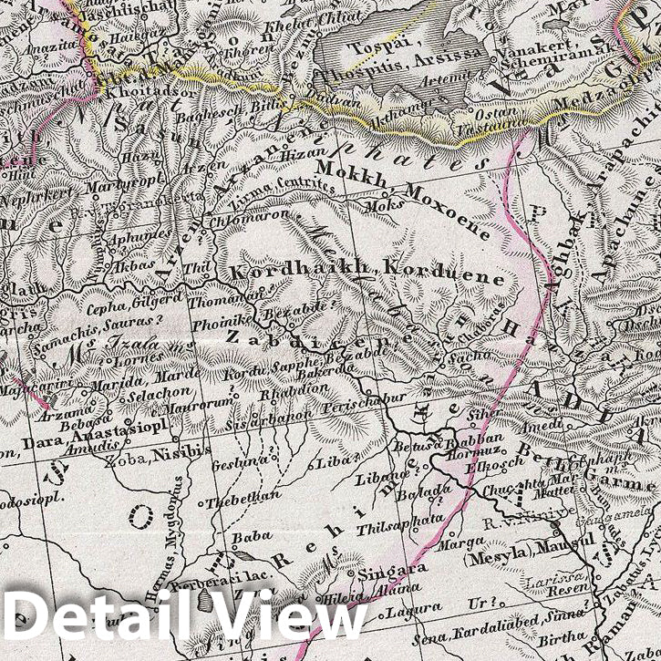 Historic Map : Spruner Antique Map of Byzantine Turkey, Iran, Iraq, and Syria, 1854, Vintage Wall Art